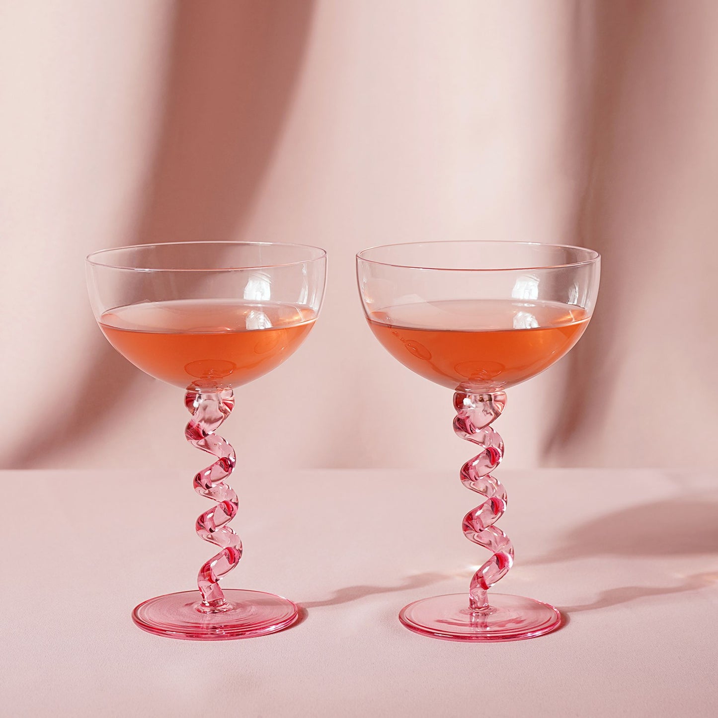Raspberry Blossom Coupes With Wiggle Stems in a Giftbox