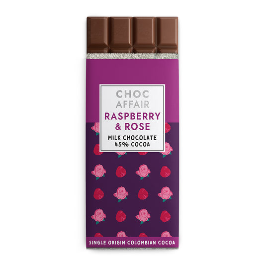 Raspberry & Rose Milk Chocolate Bar