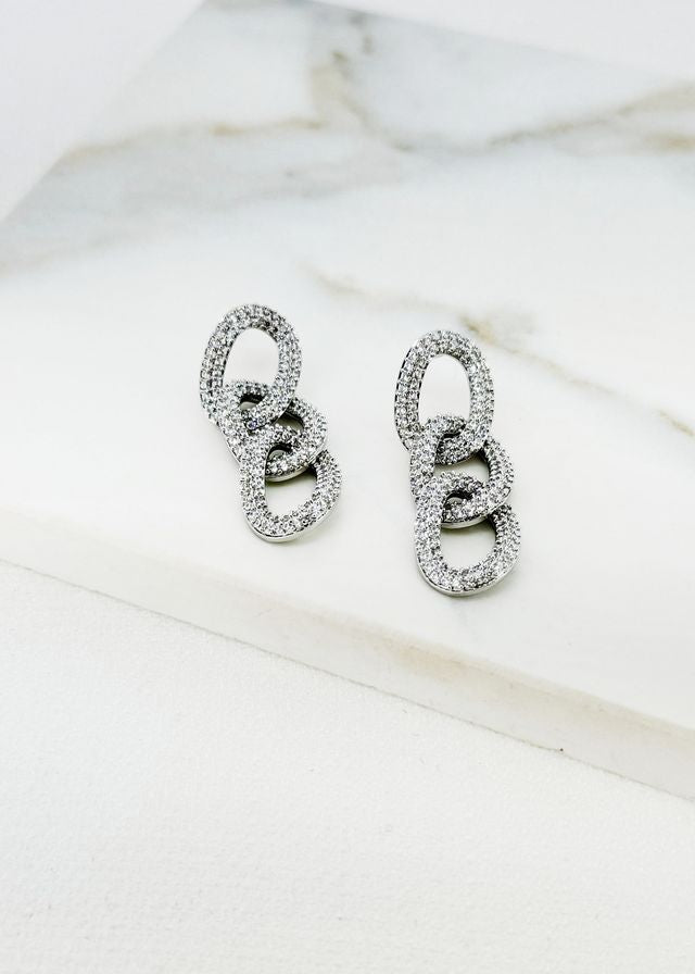 Envy Rope Linked Earrings Silver