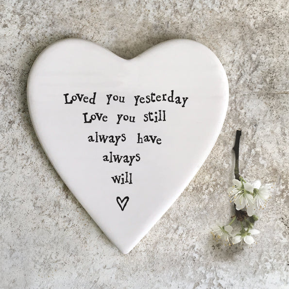 Porcelain Heart Shaped Coaster Loved You