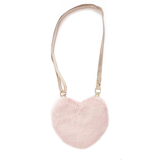 Fluffy Love Heart Bag Pink