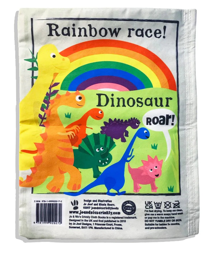 Jo & Nic’s Crinkly Cloth Book Rainbow Dinosaurs