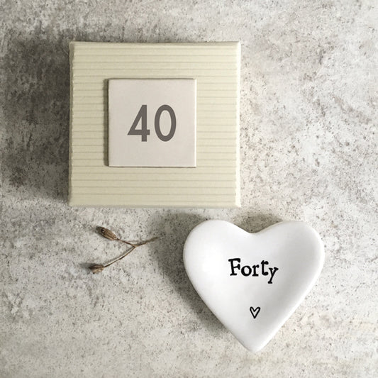 40th Birthday Porcelain Ring Dish Boxed