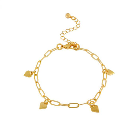 Bella Heart Charm Bracelet Gold