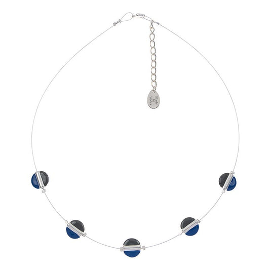 Enamel Horizon Necklace Cobalt & Grey