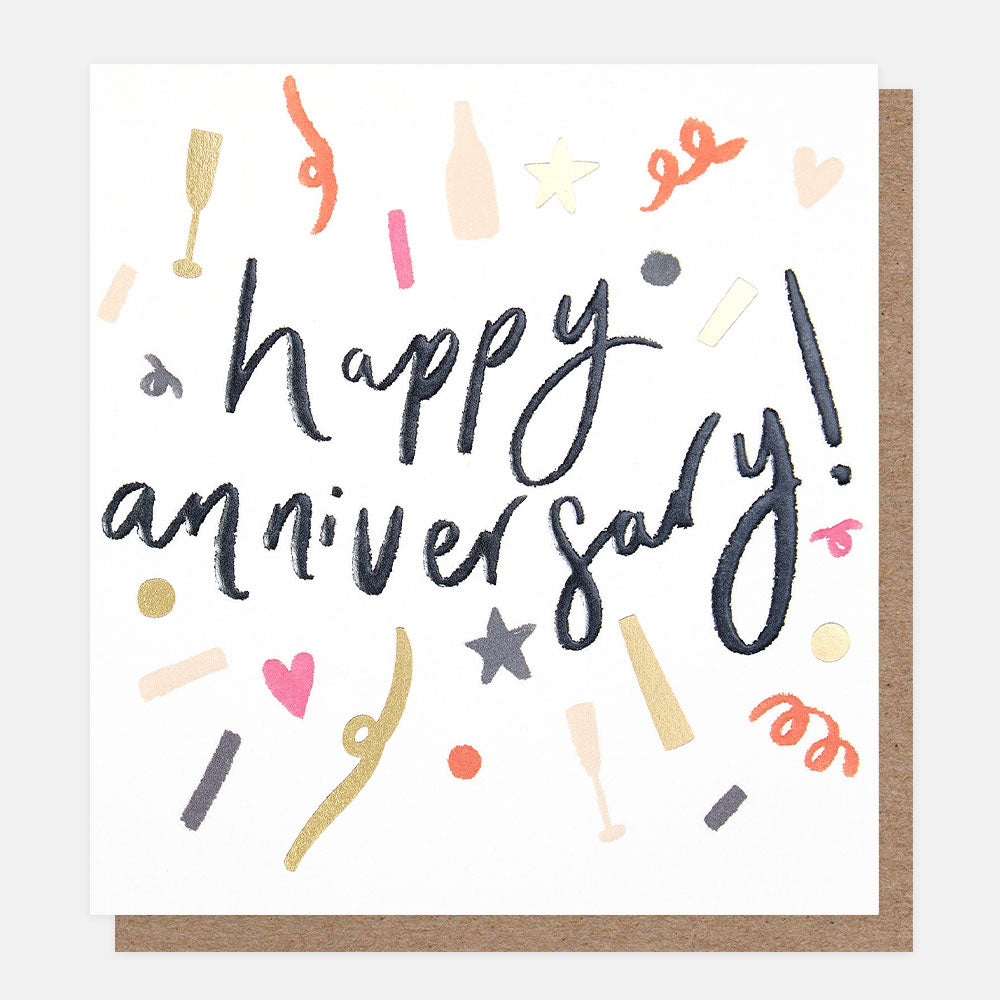 Happy Anniversary Confetti Greetings Card