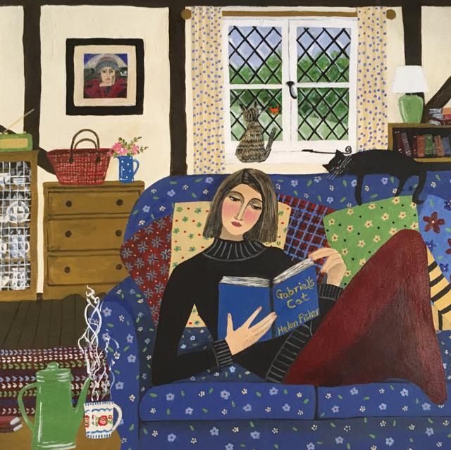 A Good Read Greetings Card By Marcella Cooper