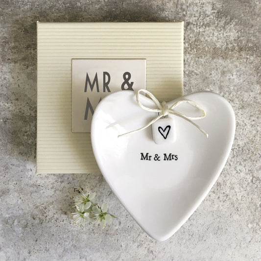 Mr & Mrs Boxed Porcelain Ring Dish