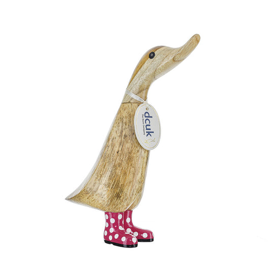 DCUK Duckling In Pink Spotty Wellingtons