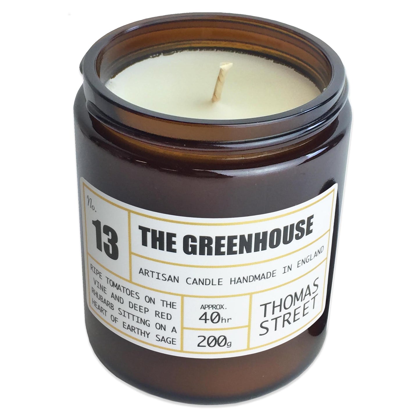 Thomas Street Apothecary Candle Jar 200g The Greenhouse No 13