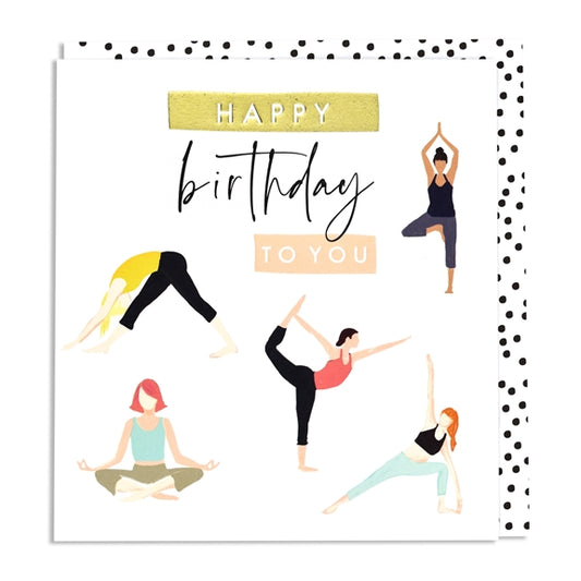 Yoga Girls Birthday Greetings Card