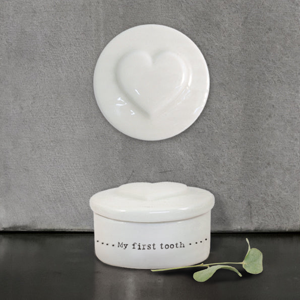 Porcelain Heart Tooth Box