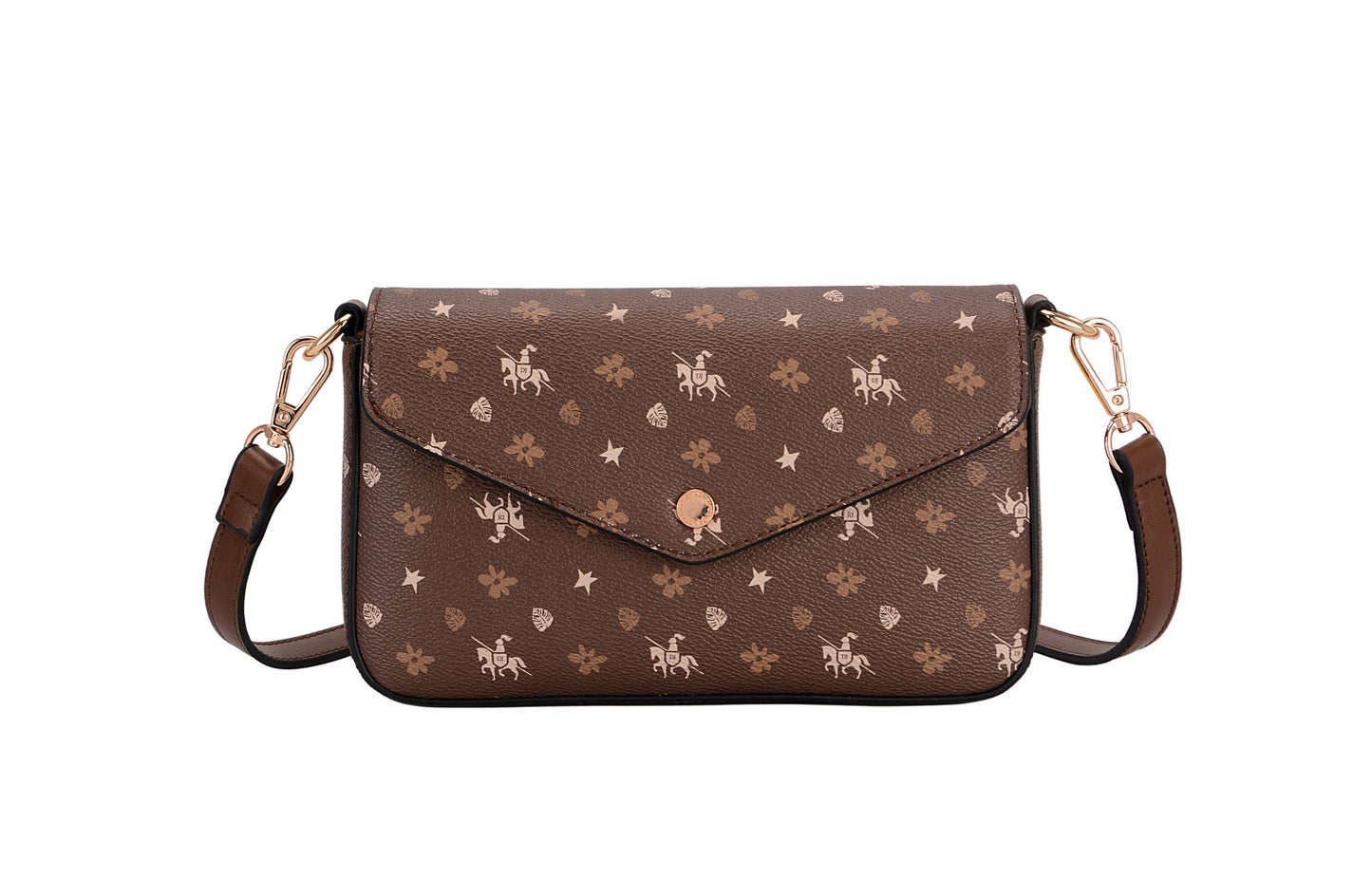 David Jones Box Clutch Handbag Dark Brown