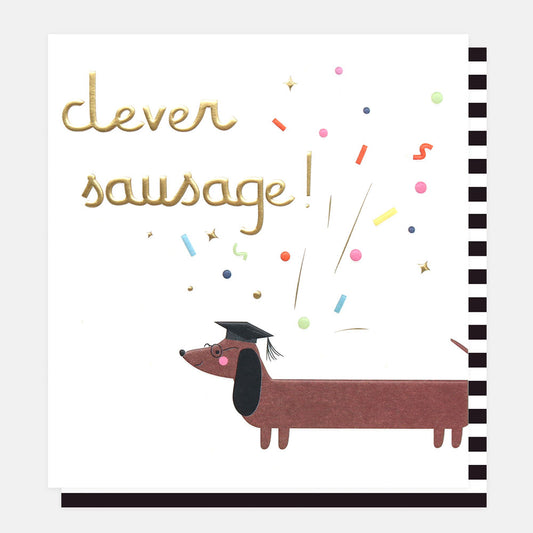 Clever Sausage Graduation Greetings Card