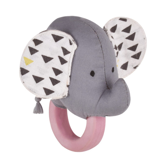 Elephant Rattle With Natural Rubber Teather