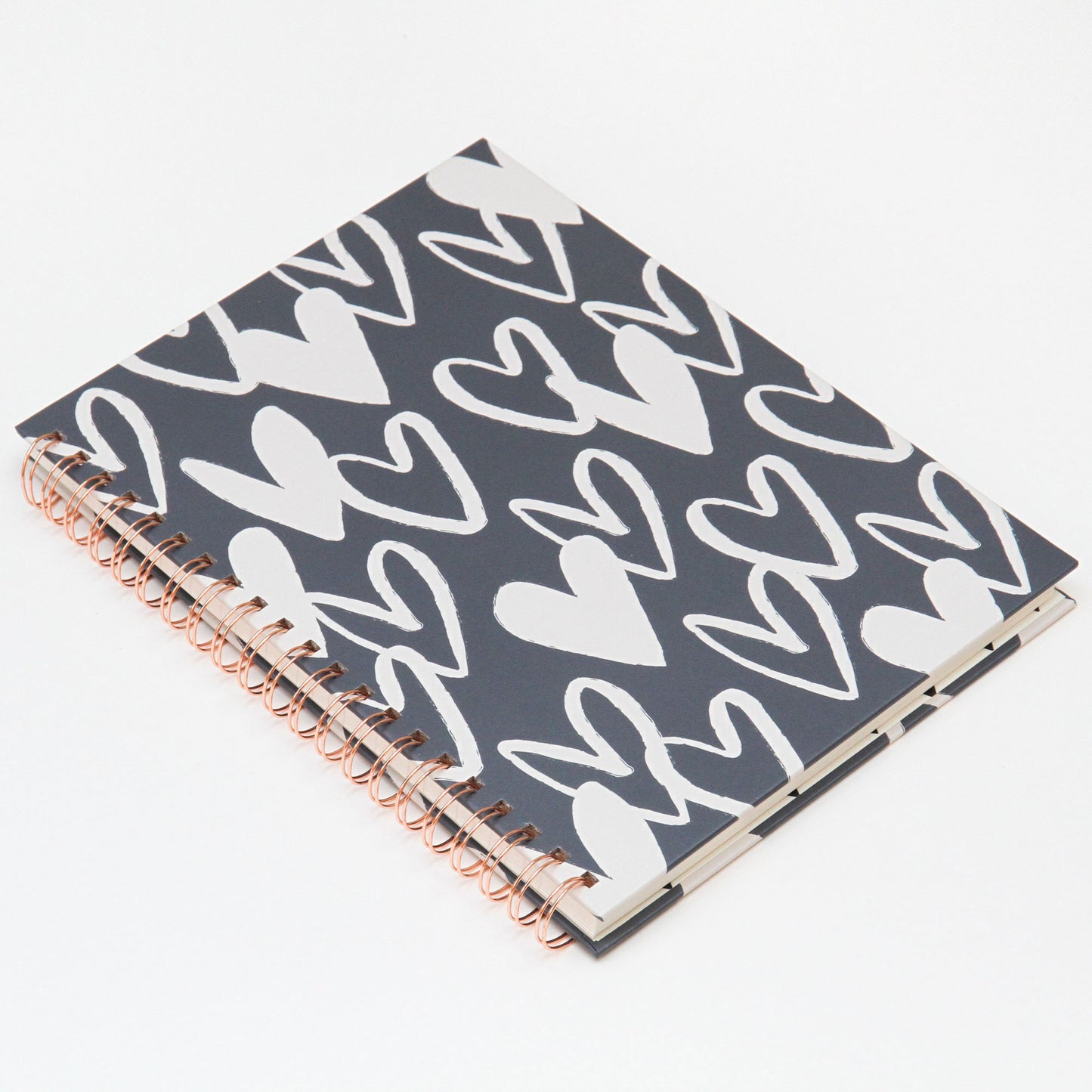 Charcoal Hearts Spiral Notebook