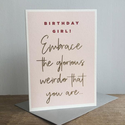 Megan Claire Juniper Blush Birthday Greetings Card