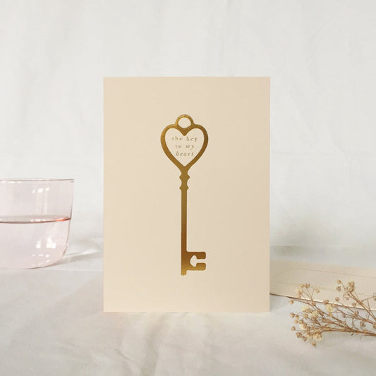 The Key To My Heart Greetings Card