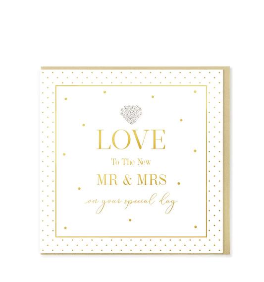 Love To The New Mr & Mrs Wedding Greetings Card