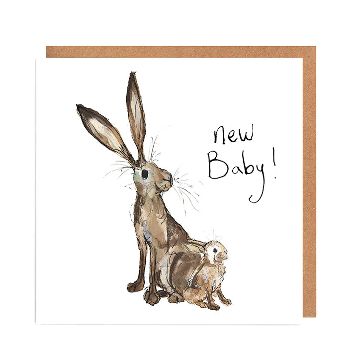 New Baby Molly & Meredith Hare Greetings Card