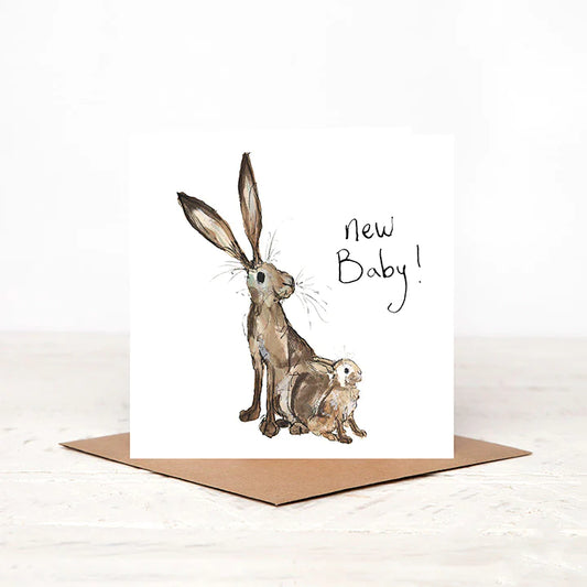 New Baby Molly & Meredith Hare Greetings Card