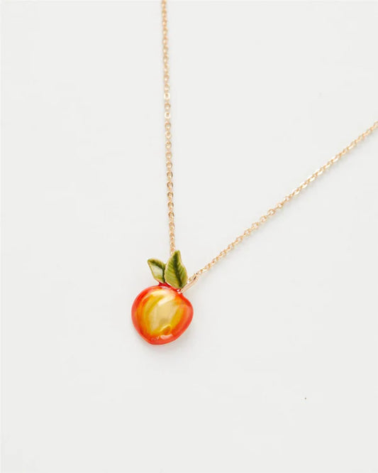 Enamel Red Apple Short Necklace