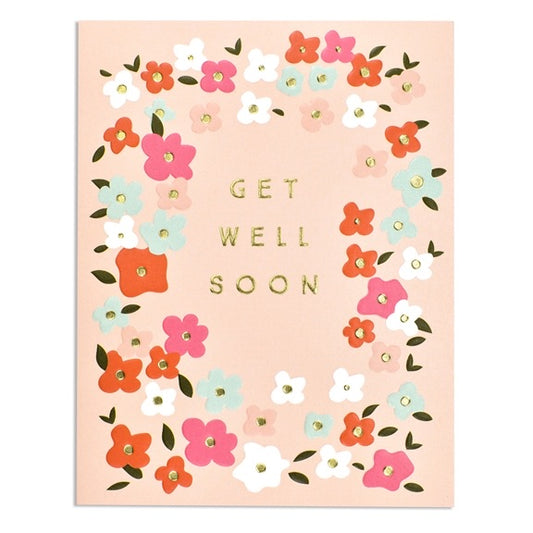 Get Well Soon Floral Greetings Card