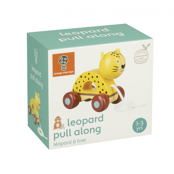 Leopard Pull Along Wooden Toy