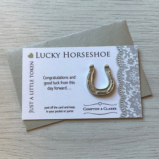 Lucky Horseshoe Pewter Pocket Charm