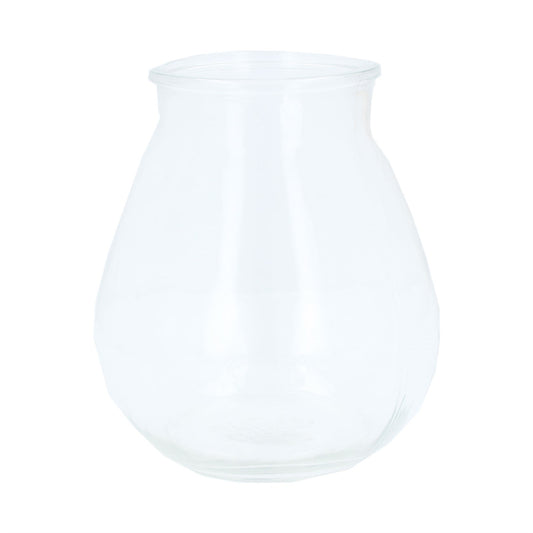Clear Bulbous Glass Vase