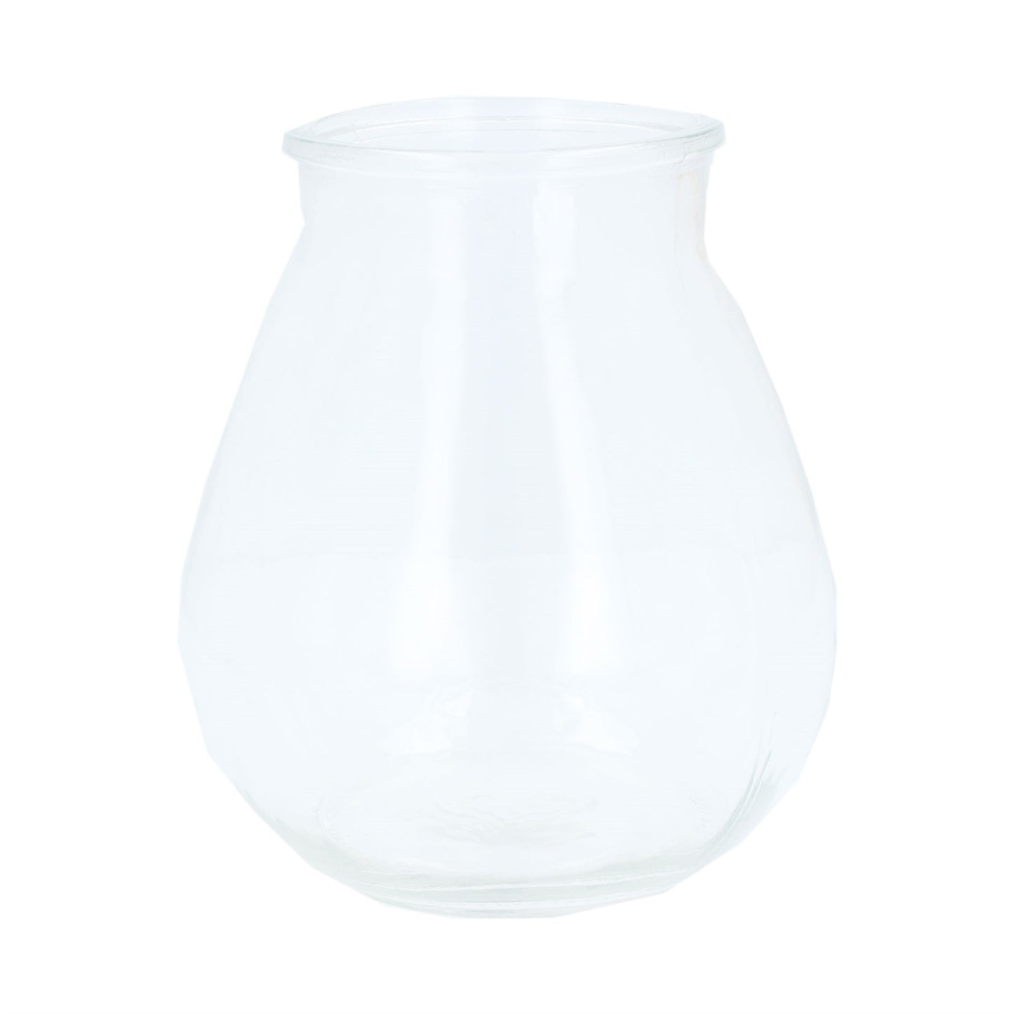 Clear Bulbous Glass Vase