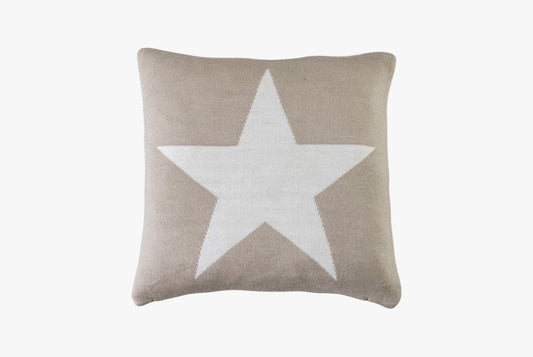 Taupe Knit Star Cushion