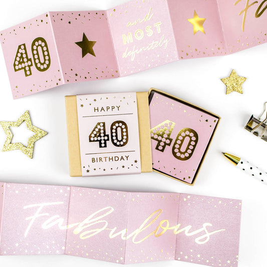 Fabulous 40th Birthday Boxed Concertina Card