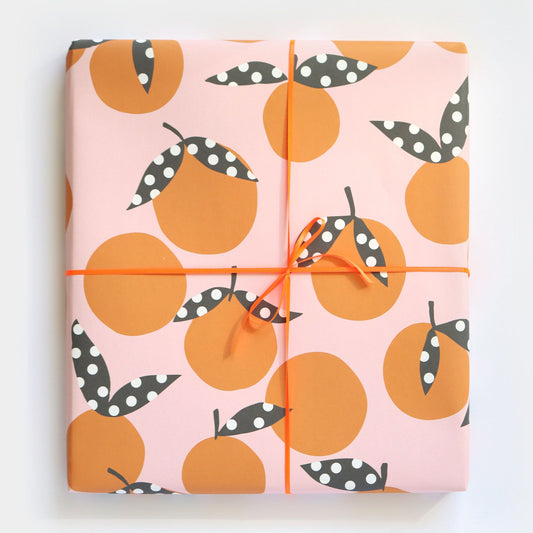 Pink Oranges Design Gift Wrap
