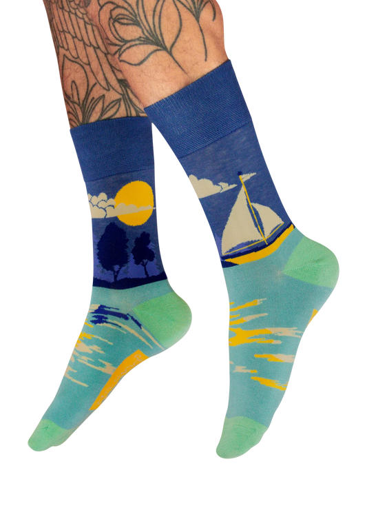 Men’s Smooth Sailing Socks- Blue