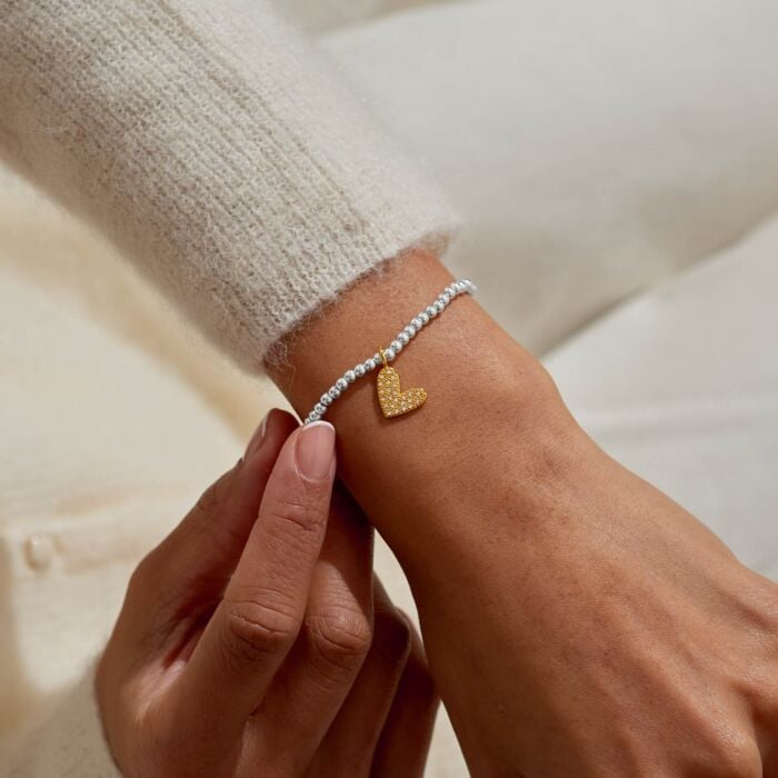 A Little Love You To Bits Bracelet In Silver And Gold Plating