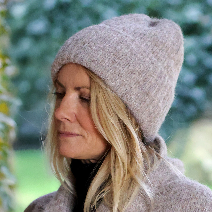 Recycled Blend Knit Beanie Oatmeal