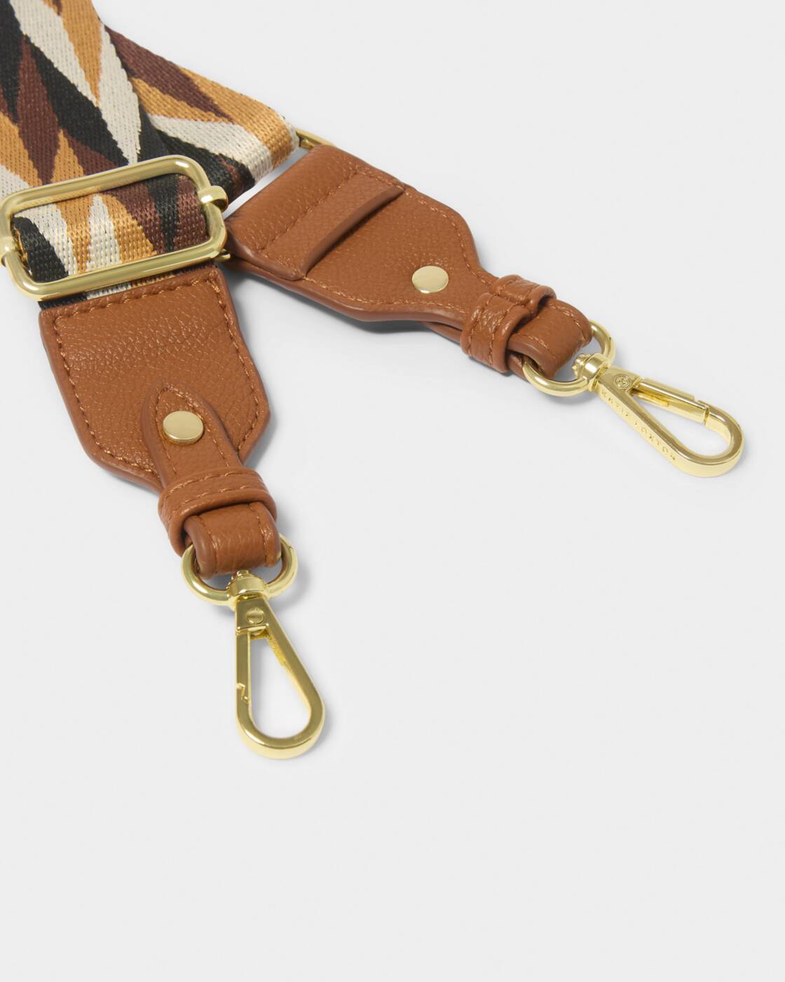 Geometric Canvas Bag Strap in Cognac
