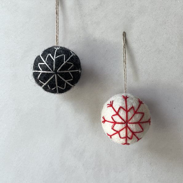 Charcoal Felt Hanging Bauble