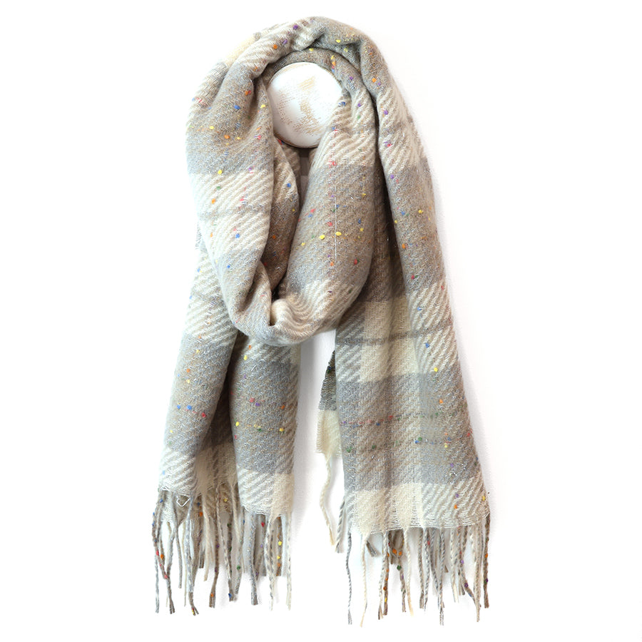 Tartan Cosy Scarf Taupe