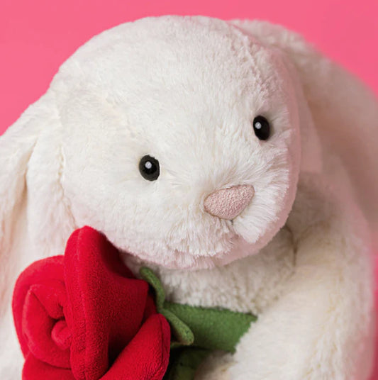 Cream Bunny With Rose