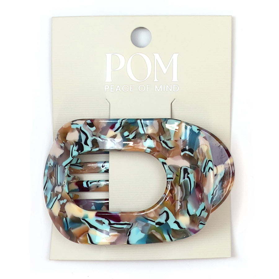 Turquoise Mix Marbled Claw Clip