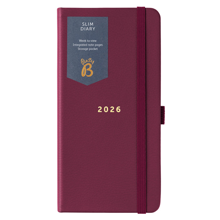 2026 Slim Diary Burgundy