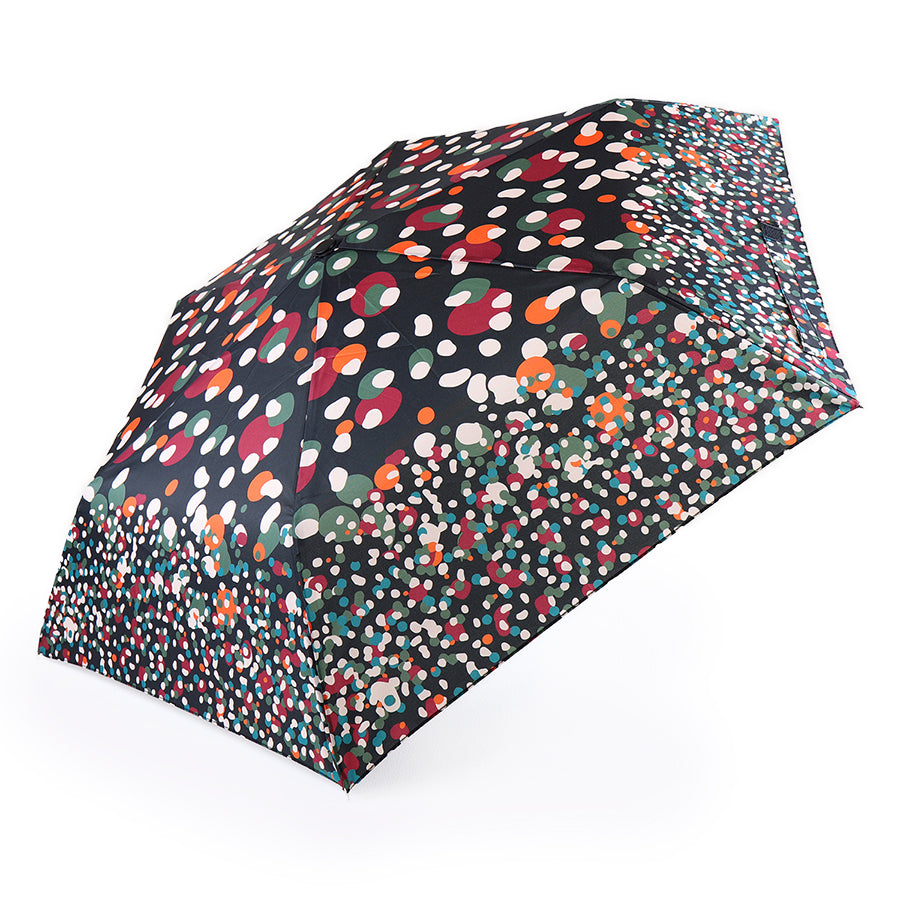 Recycled Multicoloured Dotty Print Umbrella Red