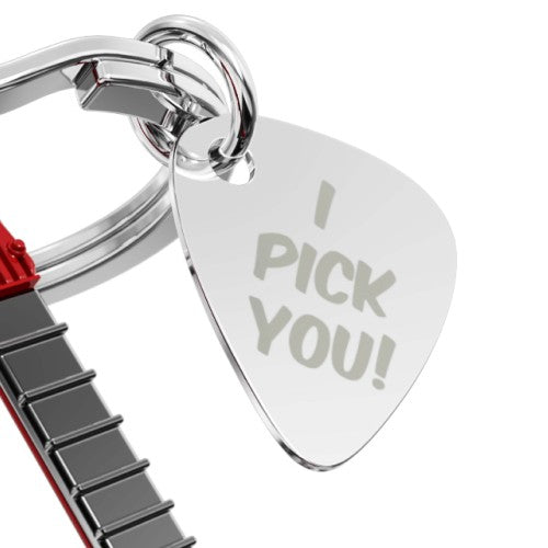 Metalmorphose Keyring Red Guitar & Pick