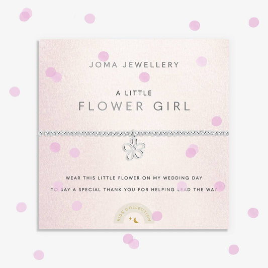 Children's A Little Flower Girl Silver Bracelet