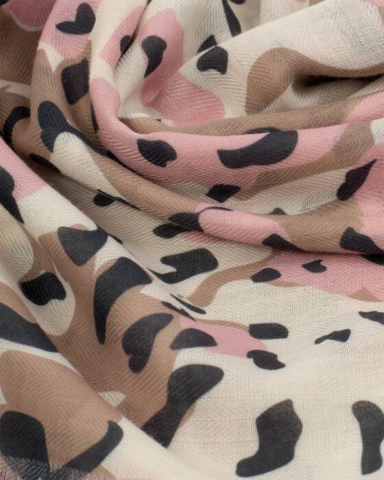 Katie Loxton Tortoiseshell Print Scarf in Taupe, Pink & Brown