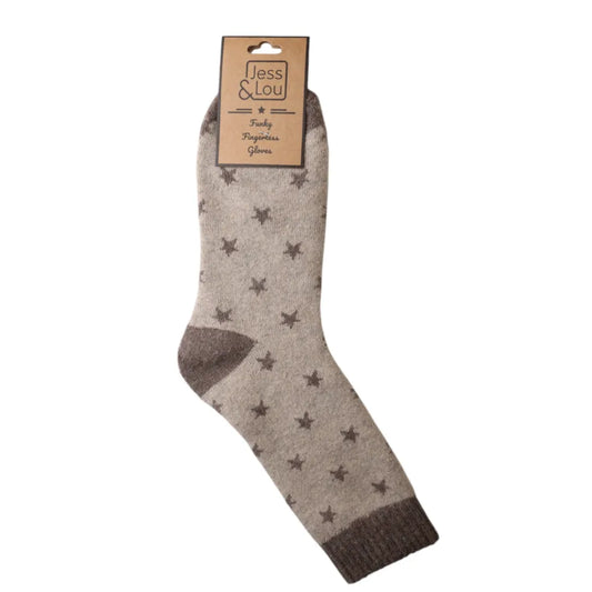 Star Cosy Socks in Cappucino