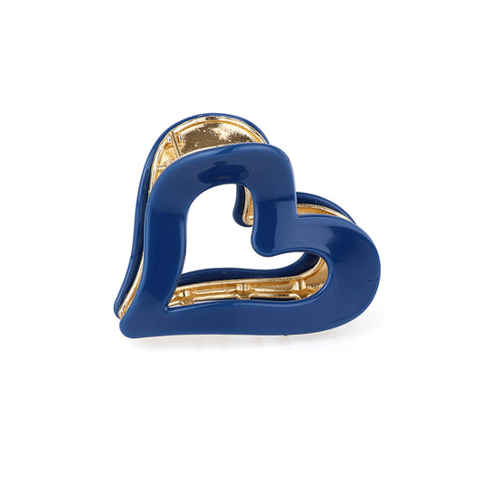Heart Claw Hair Clip Blue