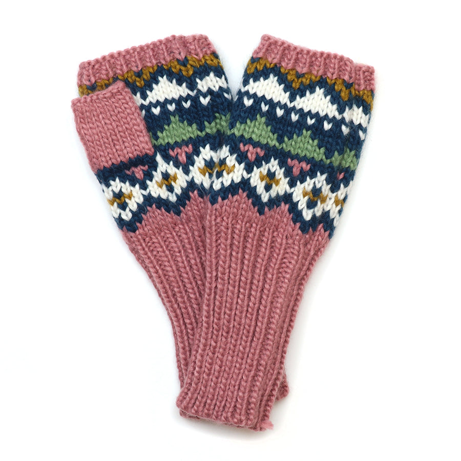 Chunky Knit Wrist Warmers Pink